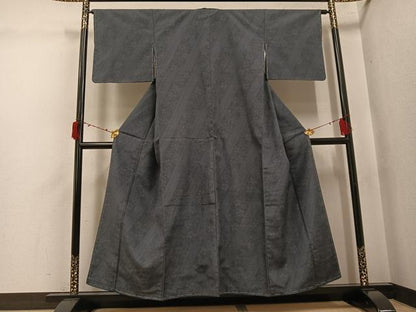平和屋着物●本塩沢　110亀甲　舞花文　正絹　逸品　未使用　AABJ3843ph