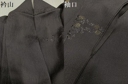 平和屋着物●訪問着　総刺繍　枝垂れ花文　紫鼠色　金糸　ますいわ屋扱い　正絹　逸品　AABJ3844ph
