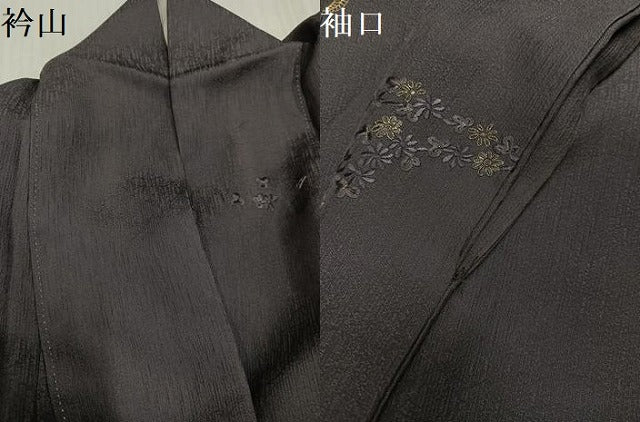 平和屋着物●訪問着　総刺繍　枝垂れ花文　紫鼠色　金糸　ますいわ屋扱い　正絹　逸品　AABJ3844ph