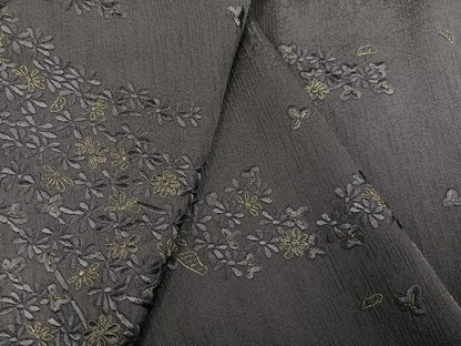 平和屋着物●訪問着　総刺繍　枝垂れ花文　紫鼠色　金糸　ますいわ屋扱い　正絹　逸品　AABJ3844ph