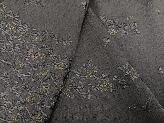 平和屋着物●訪問着　総刺繍　枝垂れ花文　紫鼠色　金糸　ますいわ屋扱い　正絹　逸品　AABJ3844ph