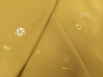 平和屋着物●訪問着　刺繍　草花文　正絹　逸品　AABJ3846ph