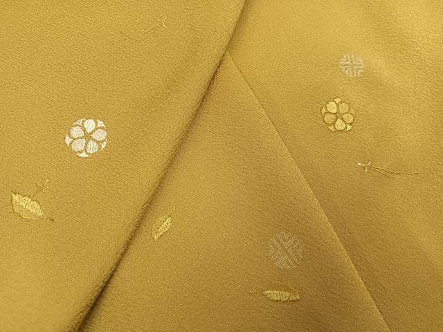 平和屋着物●訪問着　刺繍　草花文　正絹　逸品　AABJ3846ph