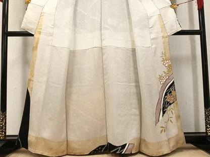 平和屋着物●訪問着　草花文　金彩　正絹　逸品　AABJ3850ph