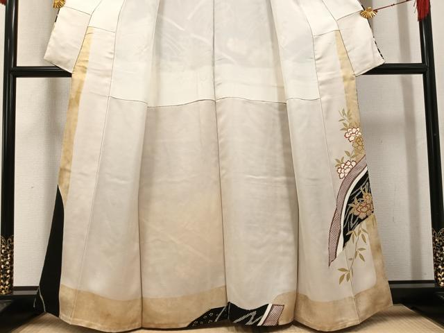 平和屋着物●訪問着　草花文　金彩　正絹　逸品　AABJ3850ph