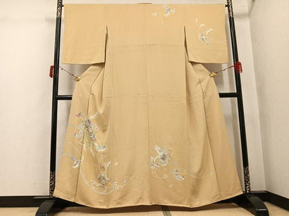 平和屋着物●訪問着　洋花文　金彩　正絹　逸品　AABJ3851ph