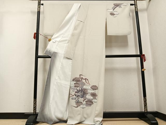 平和屋着物●撫松庵　訪問着　龍　洗える着物　AABJ3853ph