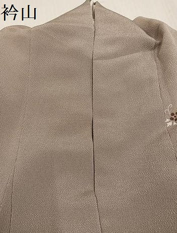 平和屋着物●訪問着　駒刺繍　草花文　金糸　鬼しぼ縮緬　正絹　逸品　AABJ3855ph