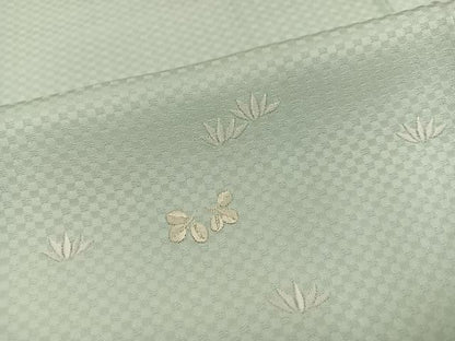 平和屋着物●上質な小紋　総刺繍　草花文　金糸　正絹　逸品　AABJ3856ph