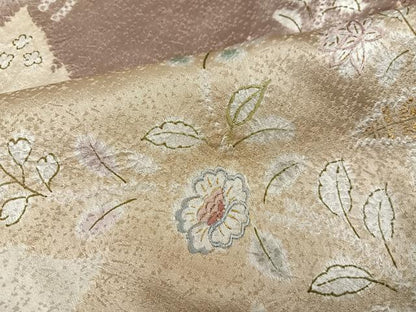 平和屋着物●創業460年・千總　訪問着　駒刺繍　草花文　金彩　正絹　逸品　AABJ3862ph