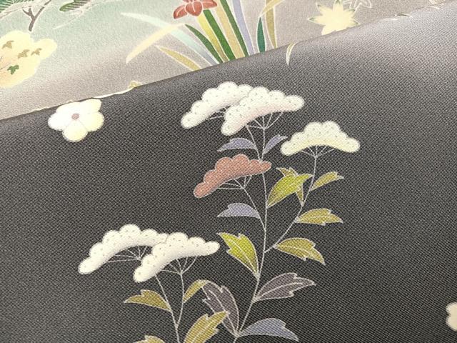 平和屋着物●訪問着　友禅　草花籬風景文　暈し染め　正絹　逸品　未使用　AABJ3863ph