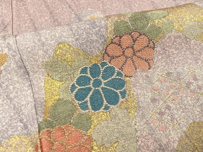 平和屋着物●京友禅の第一人者　松井青々　訪問着　中国三大刺繍　相良刺繍　花尽くし　金彩　正絹　逸品　AABJ3864ph