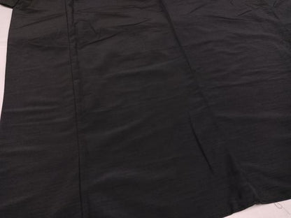 平和屋着物●男性　色無地　アンサンブル　黒色　洗える着物　AABJ3866ph