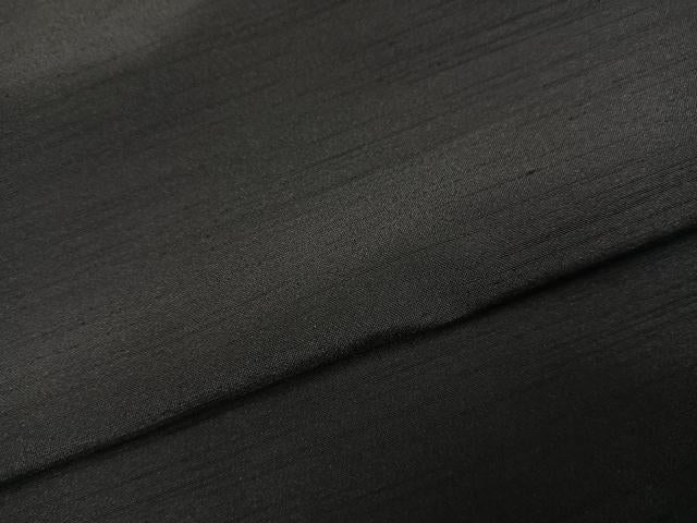 平和屋着物●男性　色無地　アンサンブル　黒色　洗える着物　AABJ3866ph