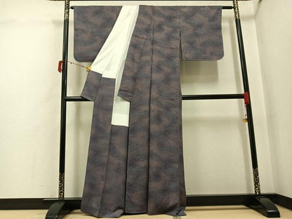 平和屋着物●上質な小紋　琳派文様　暈し染め　反端付き　正絹　逸品　AABJ3871ph
