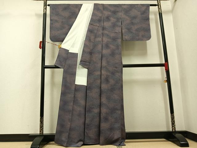 平和屋着物●上質な小紋　琳派文様　暈し染め　反端付き　正絹　逸品　AABJ3871ph