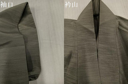 平和屋着物●男性　色無地　銀鼠色　洗える着物　AABJ3872ph