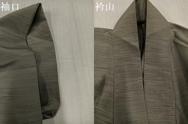 平和屋着物●男性　色無地　銀鼠色　洗える着物　AABJ3872ph
