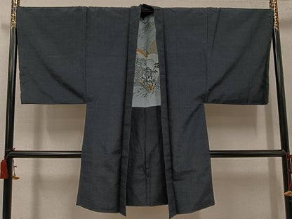 平和屋着物●男性　本塩沢　やまだ織　アンサンブル　110亀甲　総詰め　悠紀　証紙付き　正絹　逸品　AABJ3873ph