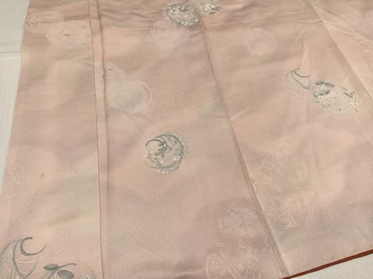 平和屋着物●上質な小紋　手描き　地紋起こし　草花文　正絹　逸品　AABJ3875ph