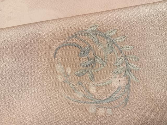 平和屋着物●上質な小紋　手描き　地紋起こし　草花文　正絹　逸品　AABJ3875ph