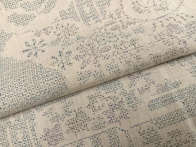 平和屋着物●本場結城紬　重要無形文化財　100亀甲　草花文　正絹　逸品　AABJ3885ph
