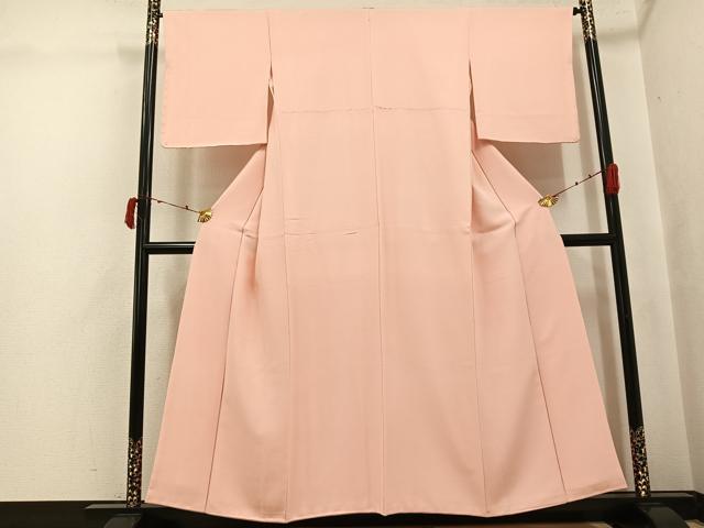 平和屋着物●上質な色無地　赤香色　正絹　逸品　AABJ3887ph