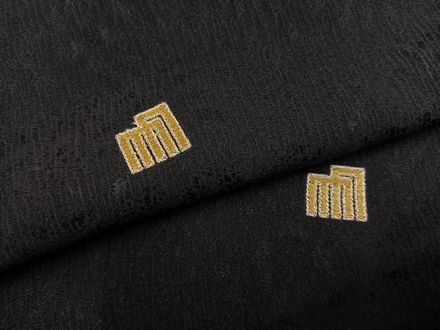 平和屋着物●訪問着　作家物　絞り　刺繍　源氏香　黒地　正絹　逸品　AABJ3890ph