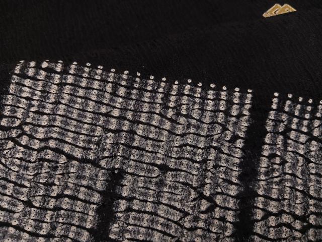 平和屋着物●訪問着　作家物　絞り　刺繍　源氏香　黒地　正絹　逸品　AABJ3890ph