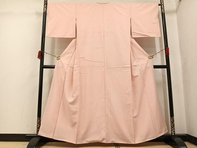 平和屋着物●上質な紬　色無地　人色　正絹　逸品　AABJ3891ph