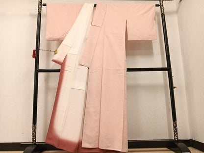 平和屋着物●上質な紬　色無地　人色　正絹　逸品　AABJ3891ph