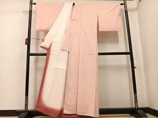 平和屋着物●上質な紬　色無地　人色　正絹　逸品　AABJ3891ph