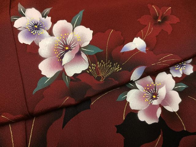 平和屋着物●豪華振袖　舞花文　暈し染め　金彩　正絹　逸品　AABJ3893ph