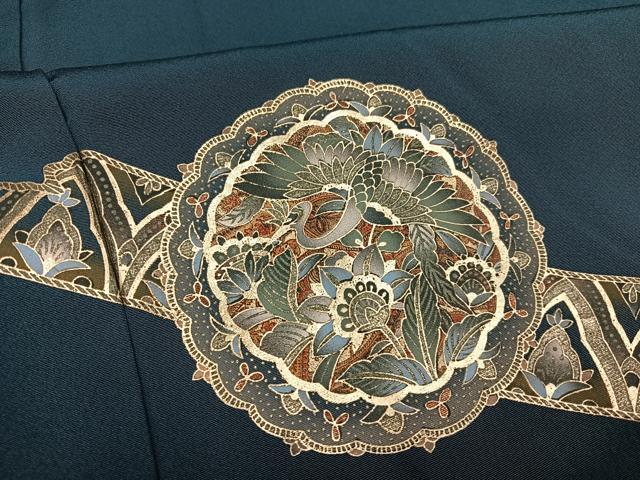平和屋着物●訪問着　鏡裏飛鶴花文　暈し染め　金彩　正絹　逸品　AABJ3896ph