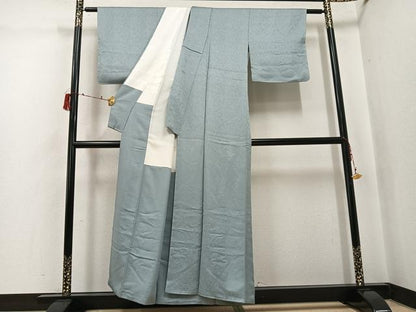平和屋着物●上質な色無地　草花地紋　蕎麦切色　正絹　逸品　未使用　AABJ3904ph