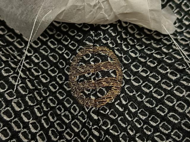 平和屋着物●訪問着　絞り　刺繍　松葉流水文　黒地　金糸　正絹　逸品　未使用　AABJ3911ph