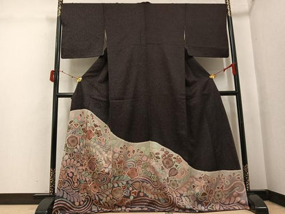 平和屋着物●色留訪問着　辻が花　金彩　正絹　逸品　AABJ3912ph