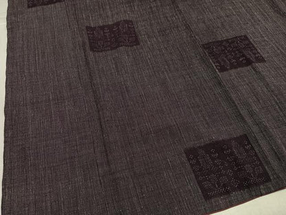 平和屋着物●結城ちぢみ　色紙文　正絹　逸品　AABJ3915ph