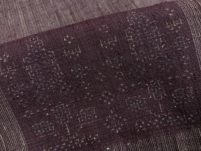 平和屋着物●結城ちぢみ　色紙文　正絹　逸品　AABJ3915ph