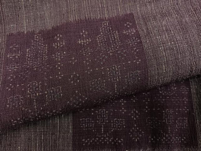 平和屋着物●結城ちぢみ　色紙文　正絹　逸品　AABJ3915ph