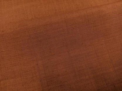 平和屋着物●紅花紬　米沢　新田英行　新田間道　色無地　団十郎茶色　正絹　逸品　AABJ3917ph