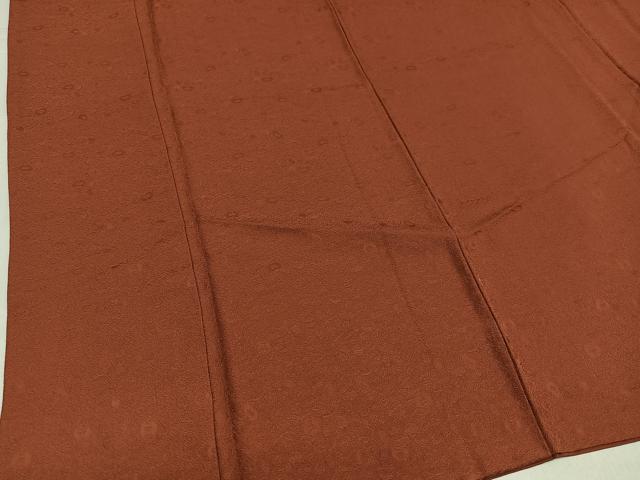 平和屋着物●上質な色無地　吉祥地紋　紅樺色　正絹　逸品　AABJ3920ph