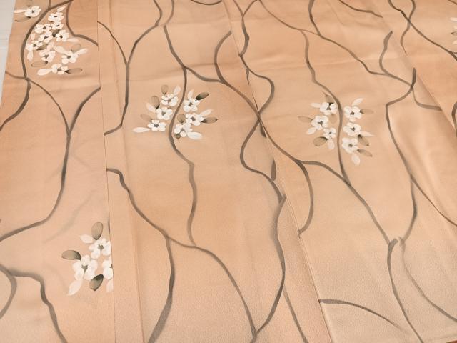 平和屋着物●上質な小紋　草花文　正絹　逸品　未使用　AABJ3921ph
