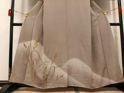 平和屋着物●訪問着　竹屋町刺繍　草木文　暈し染め　金彩　正絹　逸品　AABJ3926ph
