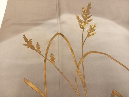 平和屋着物●訪問着　竹屋町刺繍　草木文　暈し染め　金彩　正絹　逸品　AABJ3926ph