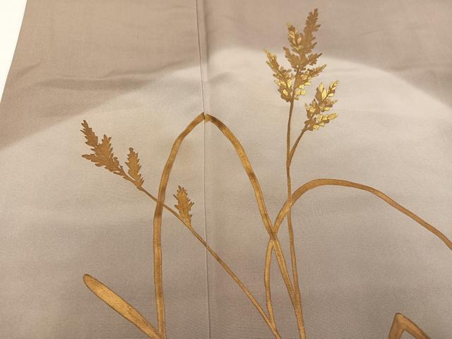 平和屋着物●訪問着　竹屋町刺繍　草木文　暈し染め　金彩　正絹　逸品　AABJ3926ph
