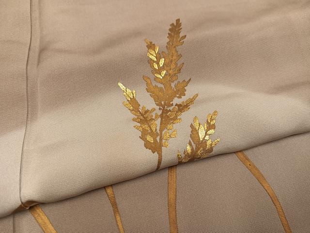 平和屋着物●訪問着　竹屋町刺繍　草木文　暈し染め　金彩　正絹　逸品　AABJ3926ph