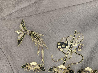 平和屋着物●訪問着　花鳥文　暈し染め　金彩　正絹　逸品　AABJ3931ph