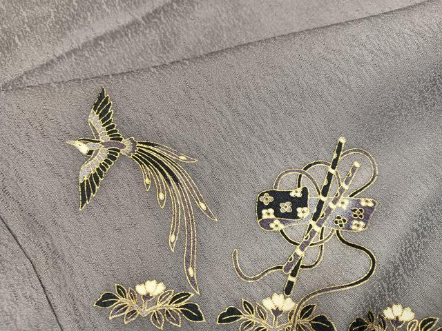 平和屋着物●訪問着　花鳥文　暈し染め　金彩　正絹　逸品　AABJ3931ph