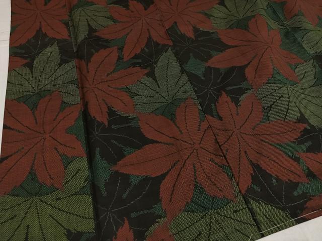 平和屋着物●本場大島紬　一元7マルキ　葉尽くし　正絹　逸品　未使用　AABJ3935ph